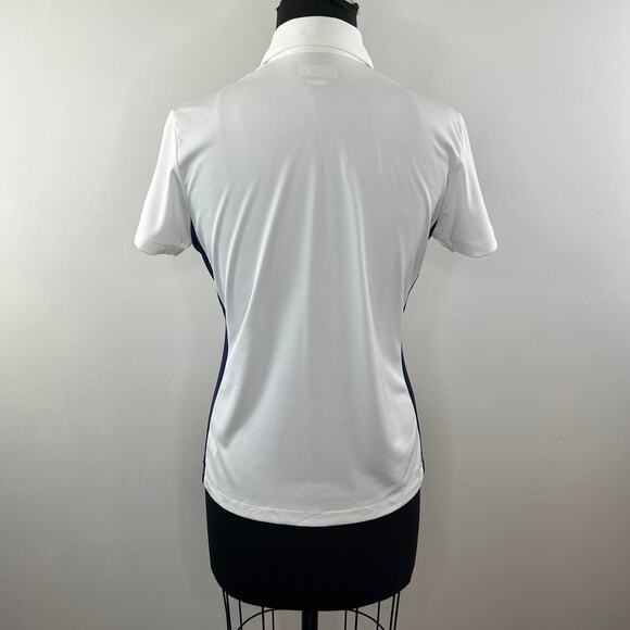 Greg Norman Play Dry White Quarter-Zip Short Sleeve Polo Shirt Side Stripe M - Picture 5 of 9